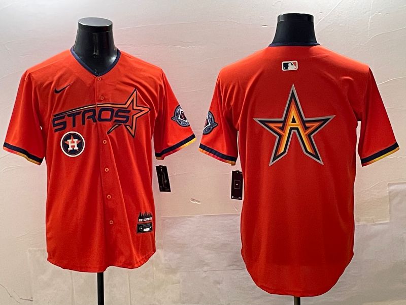 Men Houston Astros Blank Orange Three generations Joint Name 2025 Nike MLB Jersey style 12